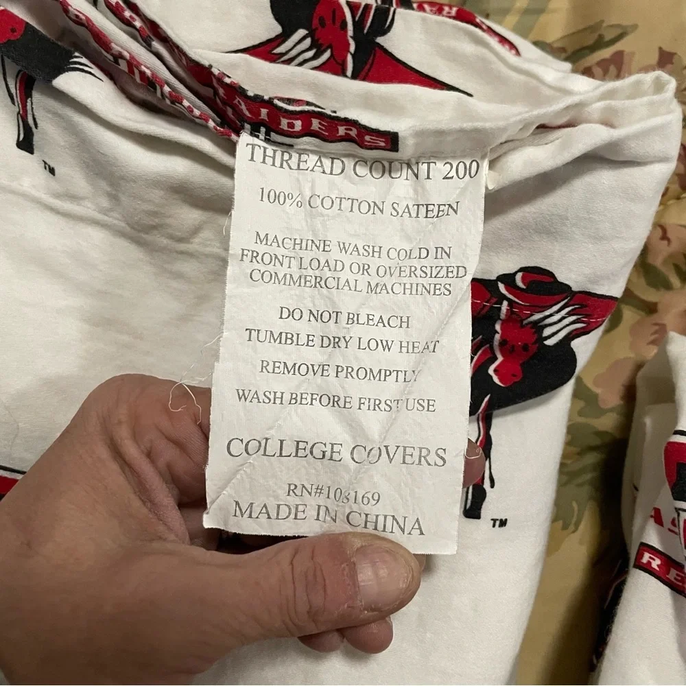 Texas Tech Red Raiders Twin Size Sheet Set! Flat Fitted Pillow‎ Case